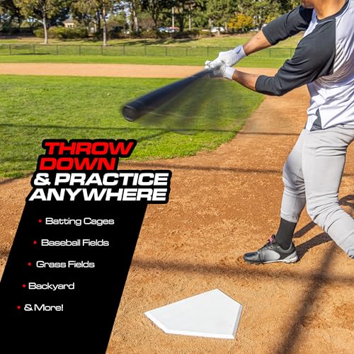 Heavy-Duty Rubber Home Plate for Baseball & Softball Practice