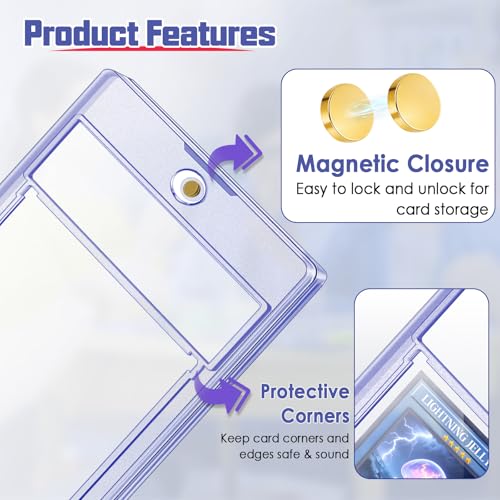 Kitoyz Magnetic Graded Card Slab Case Holder 6 Pack Acrylic Card Protectors