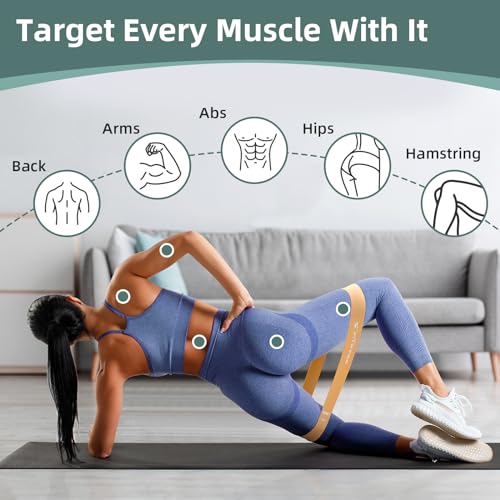 Resistance Bands Set - 5 Color Exercise Bands for Legs & Butt