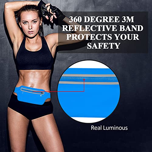 Waterproof Fanny Pack for Running - Adjustable Waist Belt - Blue