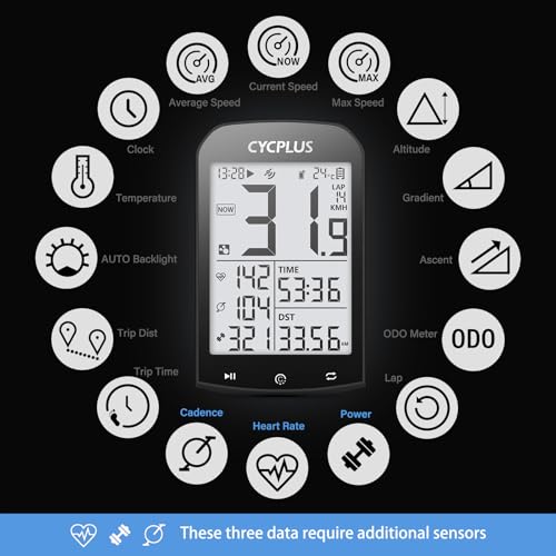 GPS Wireless Bike Computer with 2.9" LCD Screen - M1+Z1+C3