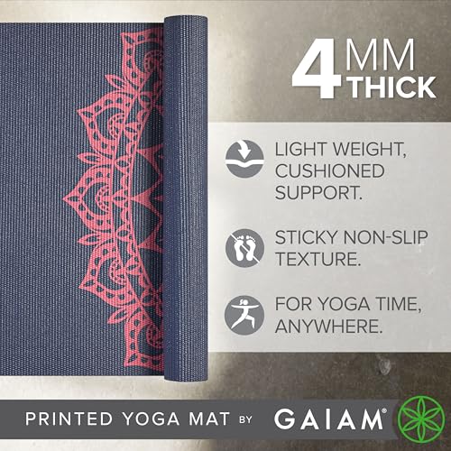 Lightweight 4mm Pink Marrakesh Yoga Mat - Non-Slip Grip