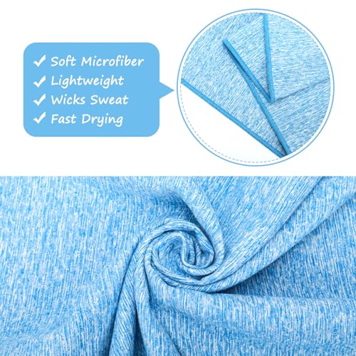 KISS QUEEN 3-Pack Microfiber Workout Towels Blue - Quick Dry, Lightweight, Gym & Outdoor Sports