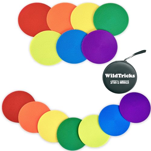 14 Pcs Non-Slip Agility Markers - 4 Inch Spot Markers with Storage