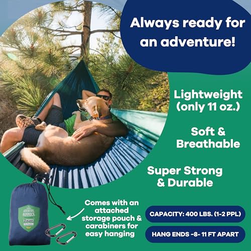 Yellow Leaf Handcrafted Parachute Hammock 400 lb Blue & Green Outdoor Camping