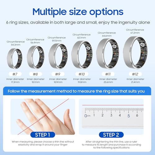 Smart Health Ring with Sleep & Fitness Monitoring - Waterproof Tracker for Men & Women