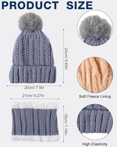 Suhine 18-Piece Winter Hat Scarf Gloves Set Women Warm Knit Beanie Touchscreen Gloves