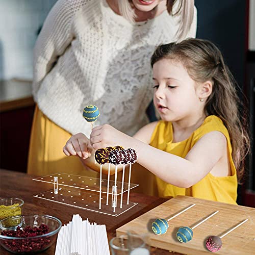 21-Hole Acrylic Cake Pop Stand - Multi-Purpose Dessert Display