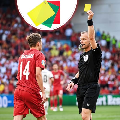 Soccer Referee Penalty Card Set - Red, Yellow & Green - 6 Pieces