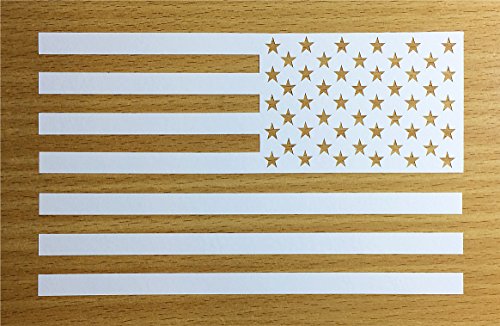 American Flag Vinyl Decal Sticker - 6.5 x 4 Inch Tactical White Pair