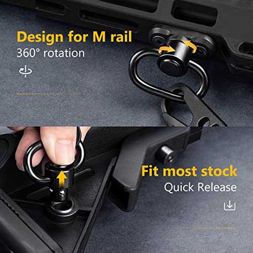 Adjustable Two-Point Sling with 360° Swivel - 62.2" Length