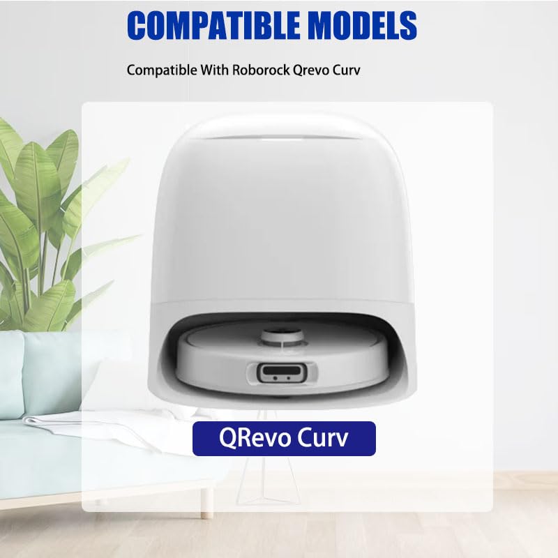 17 Pcs Replacement Parts Accessories Kit,Compatible With Roborock Qrevo Curv/Qrevo Edge Qrevo S5V Robot Vacuum,1 Roller Brush, 4 Hepa Filters,4 Side Brush,4 Mop Pads,4 Vacuum Bags