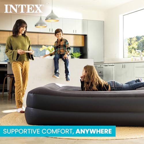 Queen Size Intex Dura-Beam Plus Air Mattress with Built-In Pump