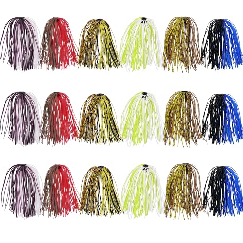 Spinnerbait Skirts - 50 Strands Silicone Jig Skirts, 6 Colors