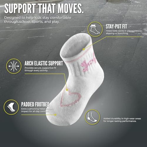Under Armour Girls Multi Pack Quarter Socks - Stellar Pink 4-6 Size