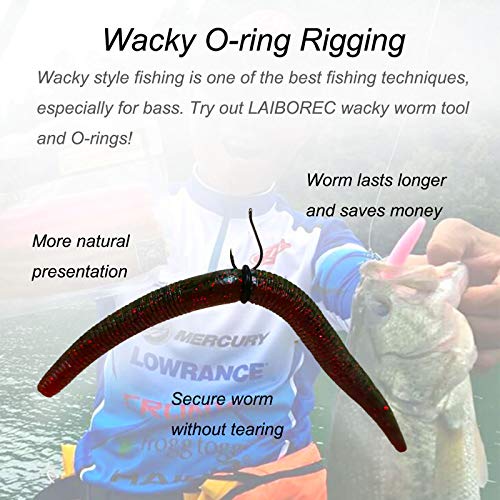 Wacky Rigging Tool Kit with 70 O-Rings for Fishing Baits