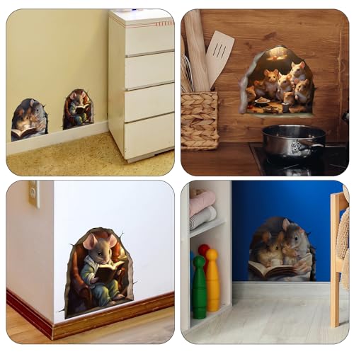 1 Pc Funny 3D Mouse Hole Realistics Wall Sticker,Mouse in a Hole Wall Decal Fun Art, Water Proof Funny,Walls D?cor, Stickers