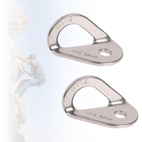 25KN Climbing Bolt Hanger - Stainless Steel Rock Climbing Anchor Bolt Outdoor Gear Rescue Hammock Installation, Fits for 10mm Bolt, 2PCS