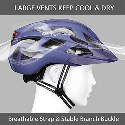 Bike Helmet with Light - Matte Purple, M (55-58cm) - Safe & Lightweight
