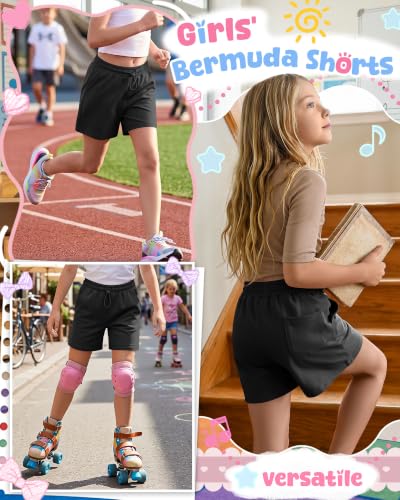 Girls' Bermuda Shorts - Knee-Length Active Summer Playwear