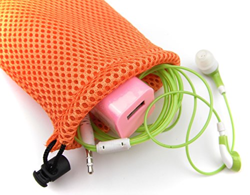 Nylon Mesh Drawstring Bag Pouches - 6pcs Mixed Colors, 9x14cm