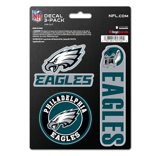 Philadelphia Eagles Vinyl Decals - 3 Pack Stickers