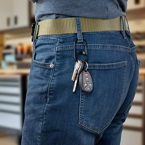 G-Series Dual Chamber Carabiner Keychain, Size #3 - Black Stainless Steel