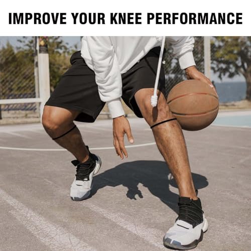 Patellar Tendon Support Strap - 2 Pack Knee Brace for Pain Relief - Black