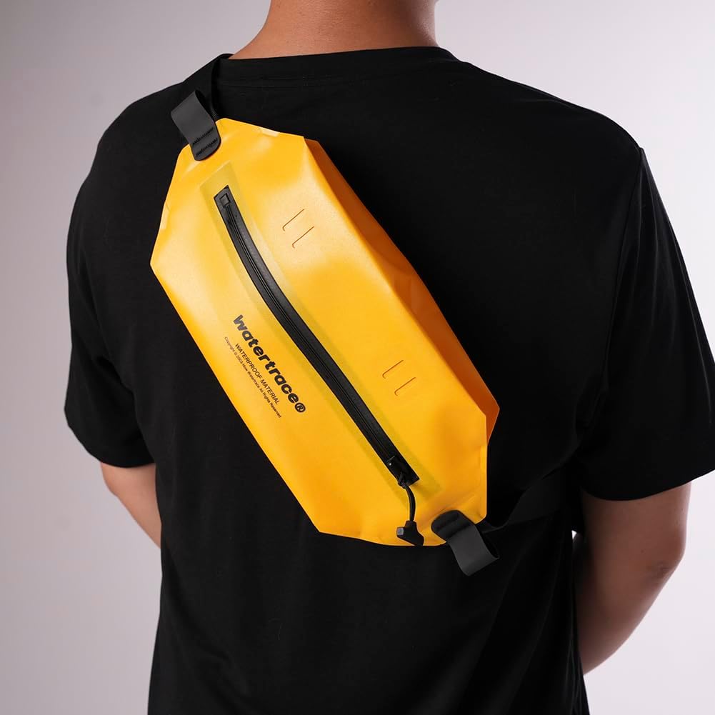 Skiennix Waterproof Fanny Pack - Versatile Crossbody Waist Bag for Kayaking & Boating | Black & Yellow