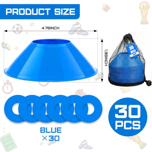 30 Mini Soccer Cones for Agility Training and Sports Drills