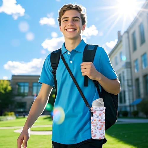 Insulated Neoprene Water Bottle Carrier Bag with Shoulder Strap - 1000ml