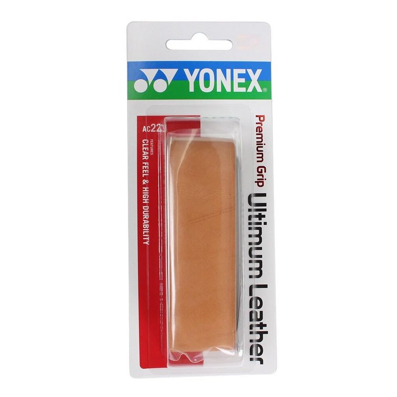 YONEX AC221 Tennis Replacement Grip, Premium Grip, Ultimate Leather, Brown