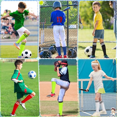 Youth Soccer & Baseball Socks - Softball Socks Medium Neon Green/Black