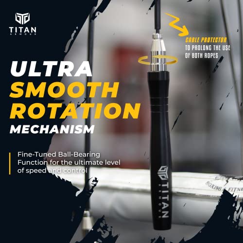 Speed Jump Rope - Professional Self-Locking & Adjustable - Black-2