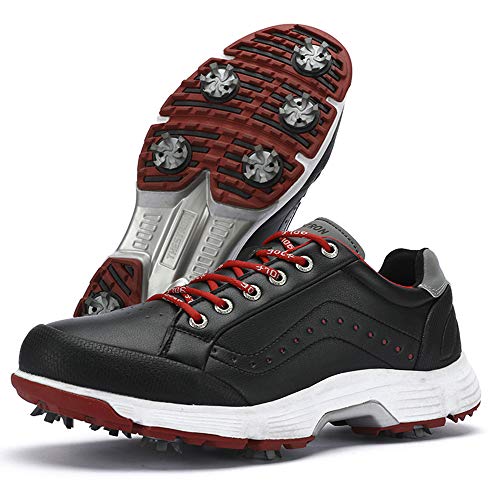 THESTRON Men’s Waterproof Golf Shoes 2021 Spikes Sneakers 11.5 Black