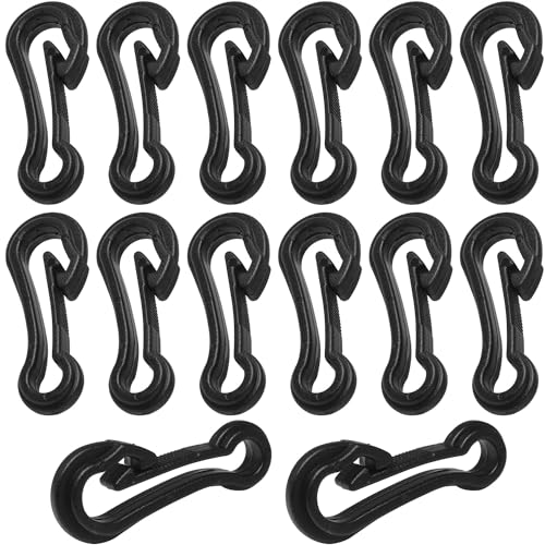 16PCS Outdoor Rucksack Plastic Quick Hooks - 47mm Black