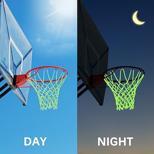 Fluorescent Green Basketball Net - All Weather Anti-Whip Replacement, 12 Loops