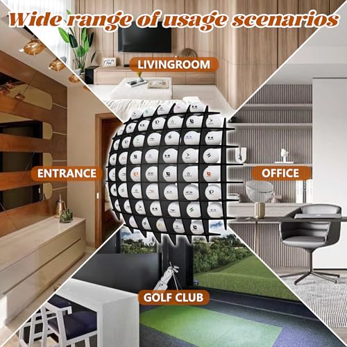 Montex Black Golf Ball Wall Mount Display Case - Stylish Collection Holder