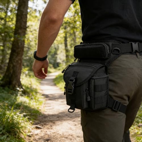 Meejaa Waterproof Hiking Waist Pack with Adjustable Belt & Multiple Pockets
