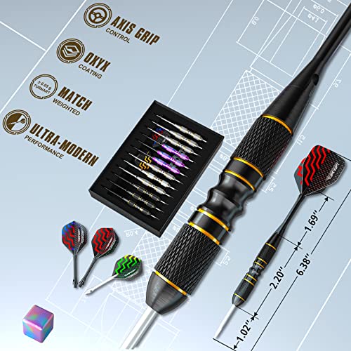 Professional Steel Tip Darts Set with 12 Darts & Stylish Case