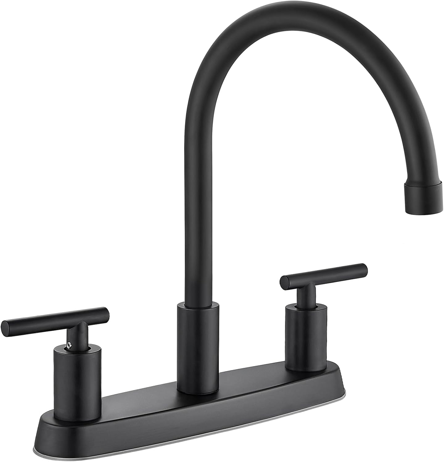Brushed Nickel Kitchen Faucet with 360° Rotating Spout & Side Sprayer - 2 Handle, 8 Inch Centerset