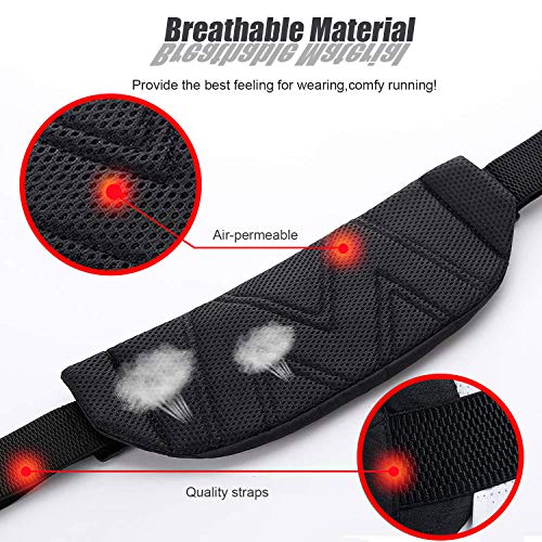 Waterproof Running Belt Bag - Large Waist Pack for Phones - Black