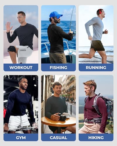 Men's Long Sleeve Shirt - Comfortable Everyday Casual Crew Neck Top