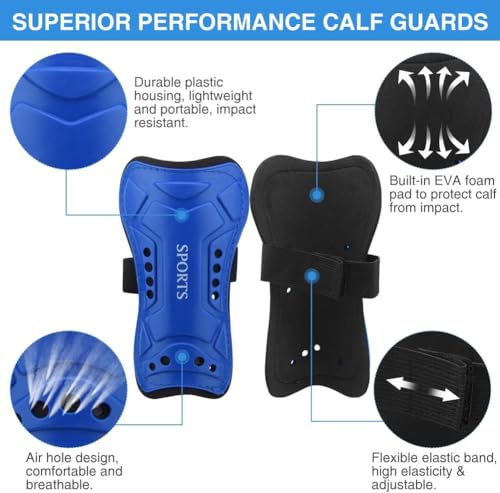 YtotY M Soccer Shin Guards & Long Socks Set for Kids 3'11-5'4 Tall, Impact-Resistant Youth Football Protective Gear