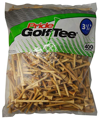 Deluxe 3-1/4 Inch Golf Tees - 400 Count Solid Hardwood