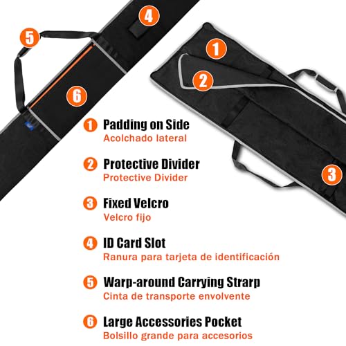 Premium Guide Rail Bag, Double Side Track Saw Bag, Protective Carrying Case for 55-60 Inch Guide Rail Tracks(Black)