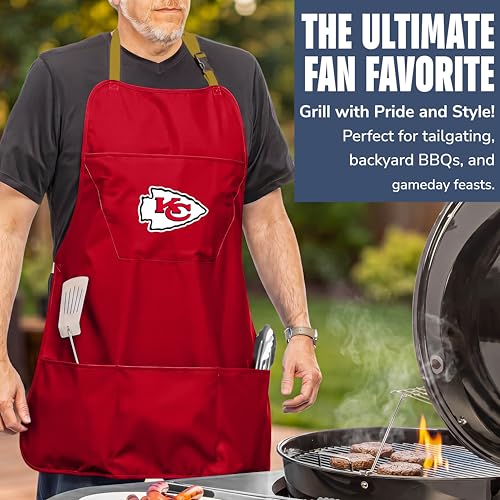 Kansas City Chiefs Cooking Grill Apron - Adjustable with Pockets