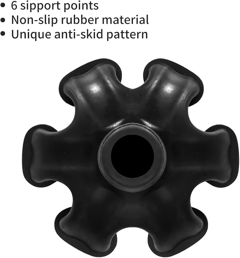 Self Standing Cane Tip 3/4 Inch - Heavy Duty 6 Support Feet