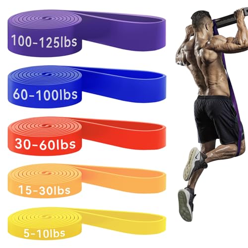 Pull Up Assistance Bands Set - 5 Colorful Resistance Bands (5-125LBS)