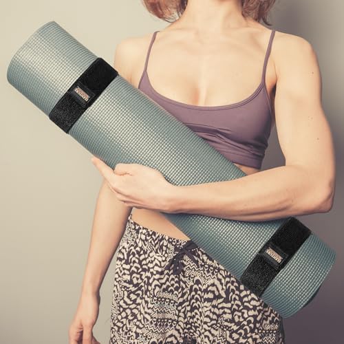 Adjustable Yoga Mat Strap - 2pc Elastic Bungee Wrap Organizer